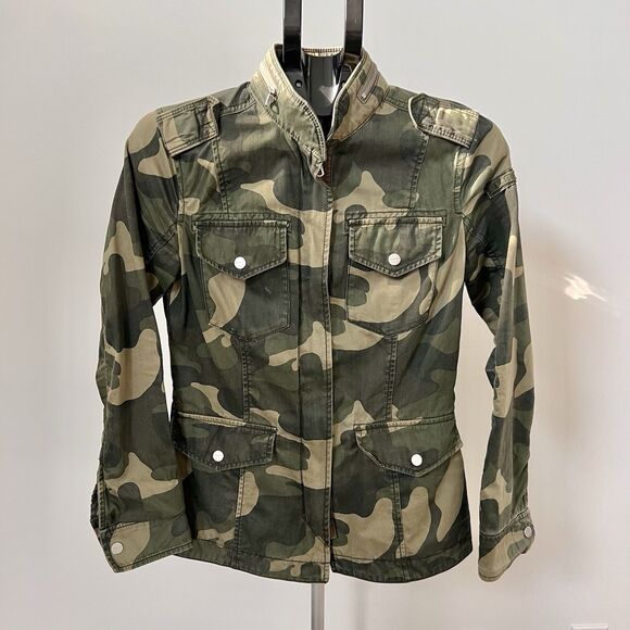 Abercrombie & Fitch Women’s Jacket Small Camo Full Zip Utility Field Cargo GUC - Picture 2 of 10